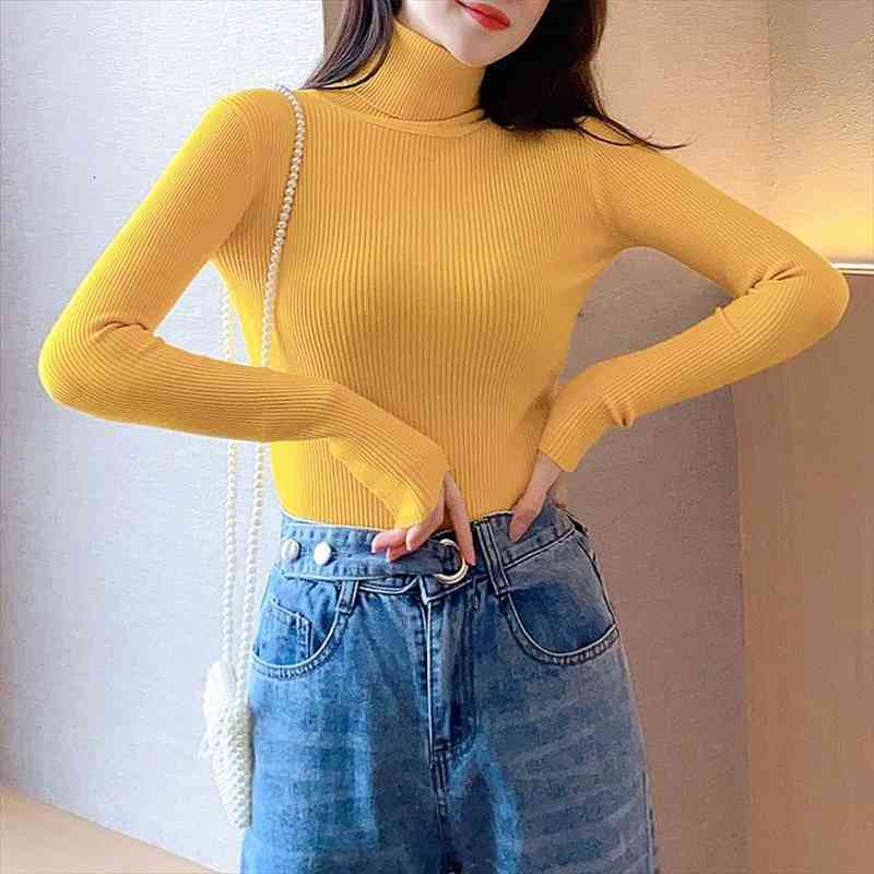 Turtleneck Sweaters Autumn Spring Women Long Sleeve Slim Harajuku Streetwear Pullover Knitwear Sweater Tops 12 Colors Wdc8566, White;black
Turtleneck Sweaters Autumn Spring Women Long Sleeve Slim Harajuku Streetwear Pullover Knitwear Sweater Tops 12 Colors Wdc8566, White;black