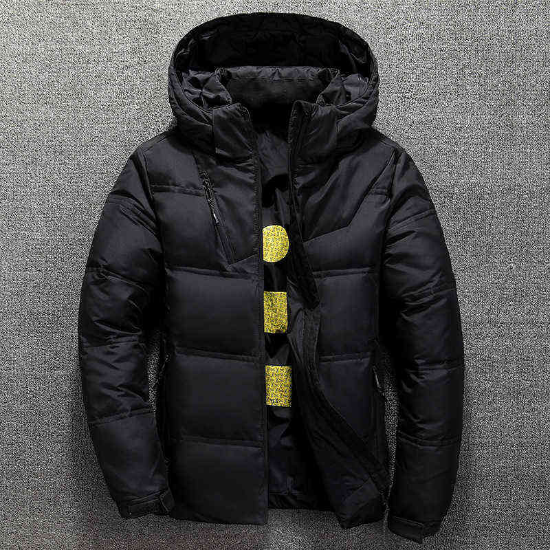 Men Jacket Coat Winter Warm Casual Autumn Stand Collar Puffer Thick Hat White Duck Parka Male Men's WinterDown Jacket with Hood 211104