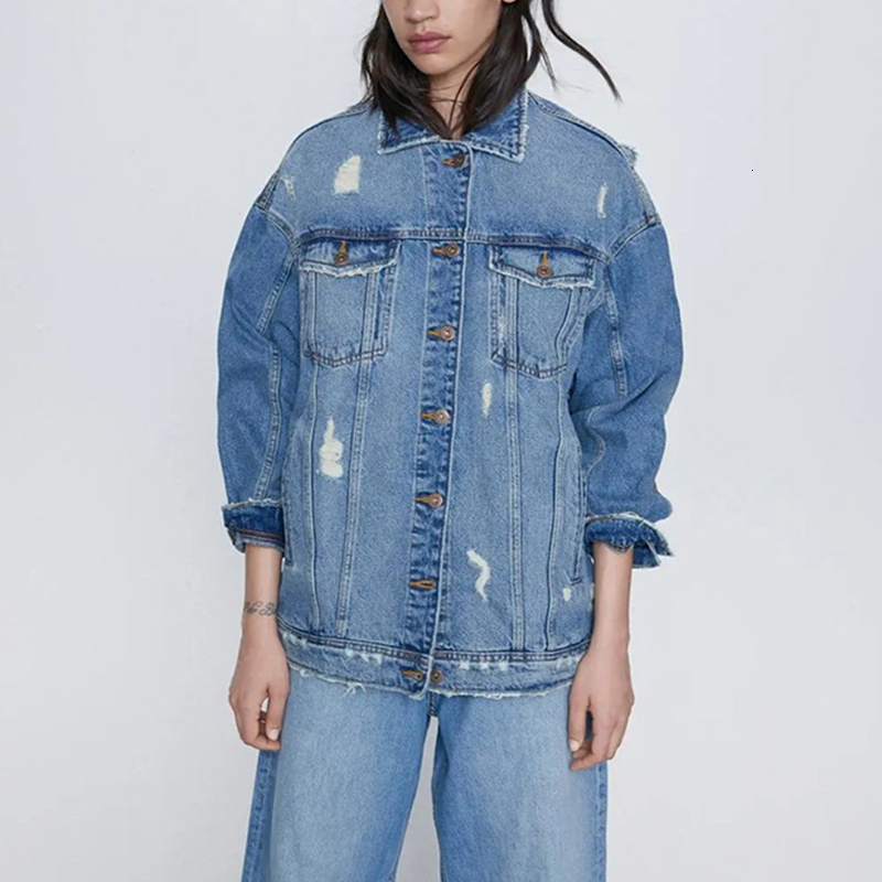 2021 New Vintage Blue Denim Jackets Breasted Pocket Hole Women Autumn Loose Jacket Fashion Coat Female Feminine Clothing Gzt6, Denim blue
2021 New Vintage Blue Denim Jackets Breasted Pocket Hole Women Autumn Loose Jacket Fashion Coat Female Feminine Clothing Gzt6, Denim blue