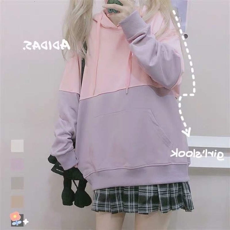 New Deeptown Fashion Hoodie 2021 Solid Splice Sweatshirt Women Long Sleeve Tops Pink Casual Cotton Pullover Jgys, Blue
New Deeptown Fashion Hoodie 2021 Solid Splice Sweatshirt Women Long Sleeve Tops Pink Casual Cotton Pullover Jgys, Blue