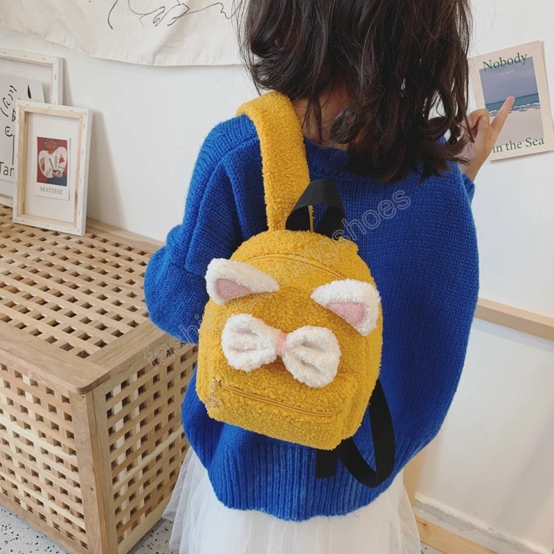 Kids Mini Backpack Purse Cute Bow School Bags for Baby Girl Kawaii Plush School Backpack