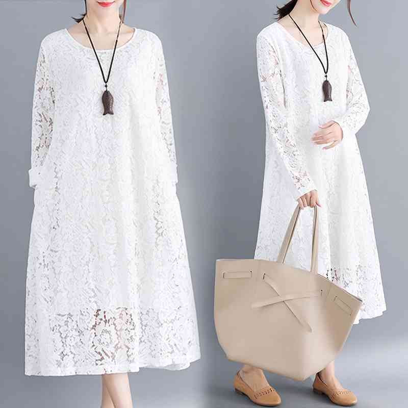 WERUERUYU Plus Size Women Dress 3XL Leisure Ladies Fashion Long Sleeve Loose 210608, White
WERUERUYU Plus Size Women Dress 3XL Leisure Ladies Fashion Long Sleeve Loose 210608, White