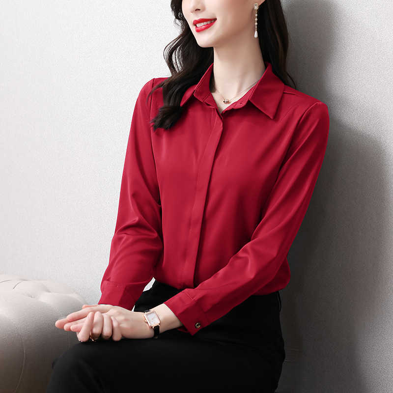 Korean Women's Shirt Silk Blouses for Women Long Sleeve Female Top White Polo Neck Blouse Woman OL 210604, Black
Korean Women's Shirt Silk Blouses for Women Long Sleeve Female Top White Polo Neck Blouse Woman OL 210604, Black