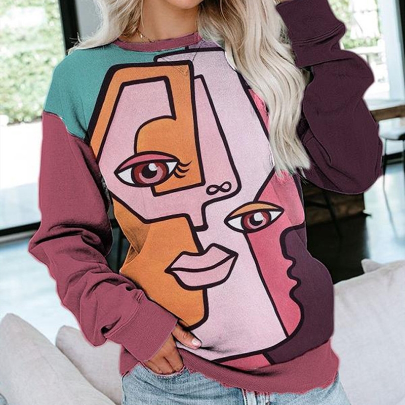 2021 New Pink Fun Face Graffiti Printing Thin Sweatshirt Women Loose Casual Plus Size Harajuku Crewneck Autumn Tops Fashion Girls Kawaii Fxo
2021 New Pink Fun Face Graffiti Printing Thin Sweatshirt Women Loose Casual Plus Size Harajuku Crewneck Autumn Tops Fashion Girls Kawaii Fxo