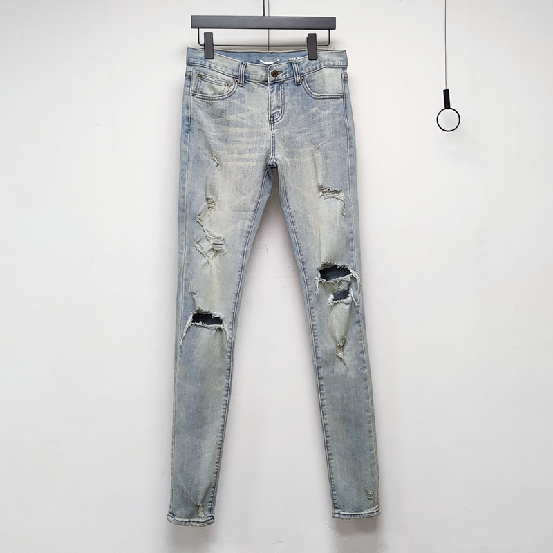 SLP jeans in the first year of destruction knife cut wash water in place high street slim high elastic Leggings men's wear, Heavy washing water used
SLP jeans in the first year of destruction knife cut wash water in place high street slim high elastic Leggings men's wear, Heavy washing water used