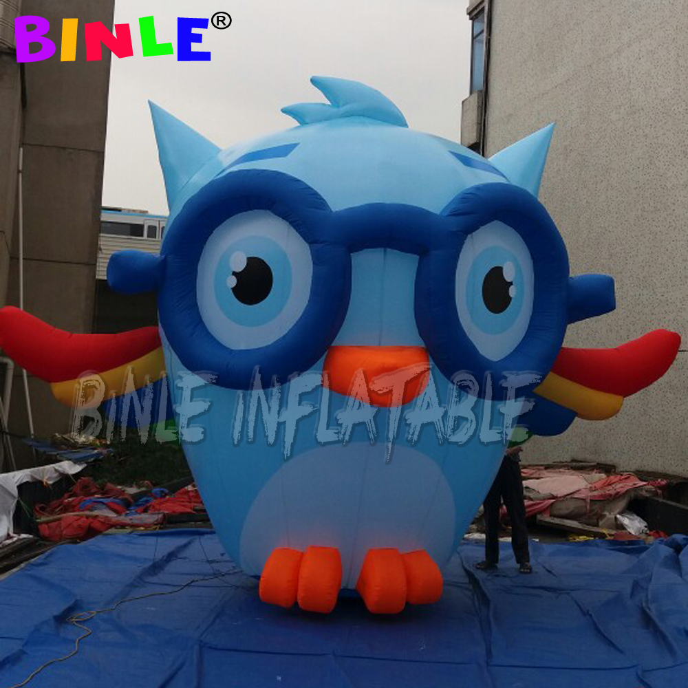 Customized giant blue inflatable night owl lovely balloon for event holiday decoration