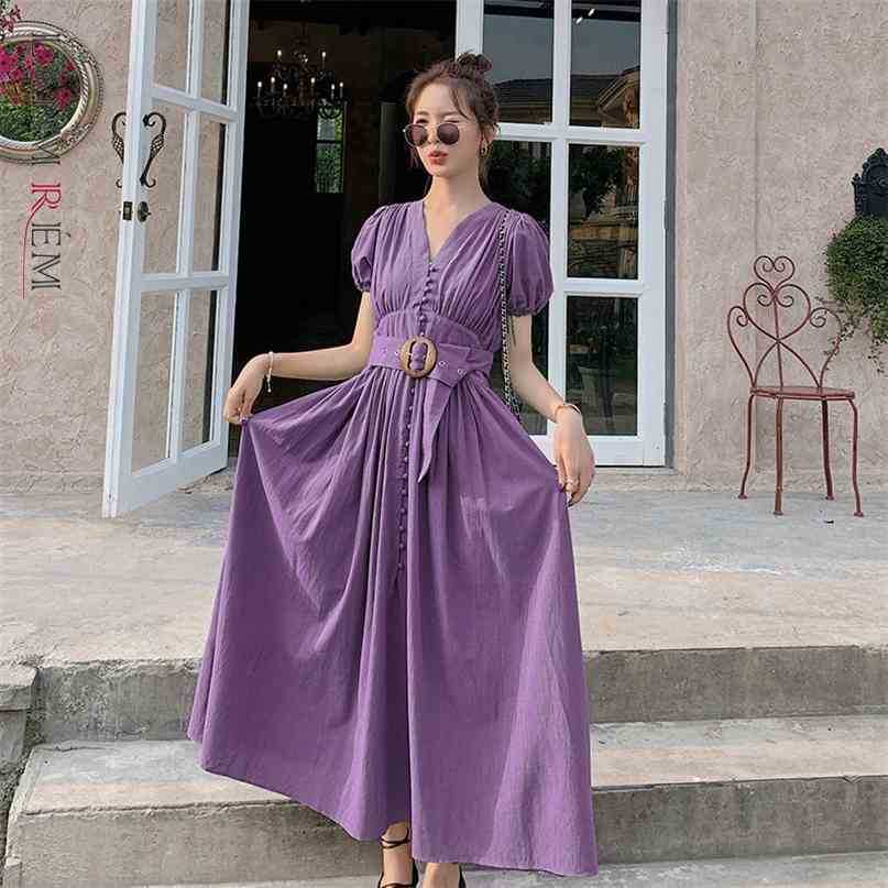 Women's Midi Casual Dressbubble Sleeve Dlong Loose Large Belt Waist Temperament Fit Fashion Summer 2P1719 210526, Purple
Women's Midi Casual Dressbubble Sleeve Dlong Loose Large Belt Waist Temperament Fit Fashion Summer 2P1719 210526, Purple