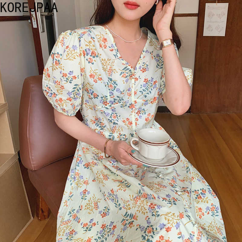 Korejpaa Women Dress Summer Korea Fashion Gentle Elegant Print V Neck Single Breasted Loose High Waist Strap Floral Dresses 210526, Photo color
Korejpaa Women Dress Summer Korea Fashion Gentle Elegant Print V Neck Single Breasted Loose High Waist Strap Floral Dresses 210526, Photo color