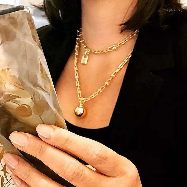 Double-layer Lengthened Necklace For Women Chain Ball Buckle Lock Punk Hip-hop Sweater Stainless Steel Korean Chains
Double-layer Lengthened Necklace For Women Chain Ball Buckle Lock Punk Hip-hop Sweater Stainless Steel Korean Chains