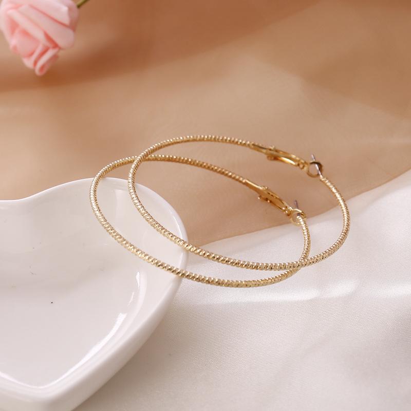 Hoop & Huggie Lateefah Twisted Big Earrings Gold Round Ear Rings For Women Girl Geometric Statement Circle Earring Fashion Jewelry