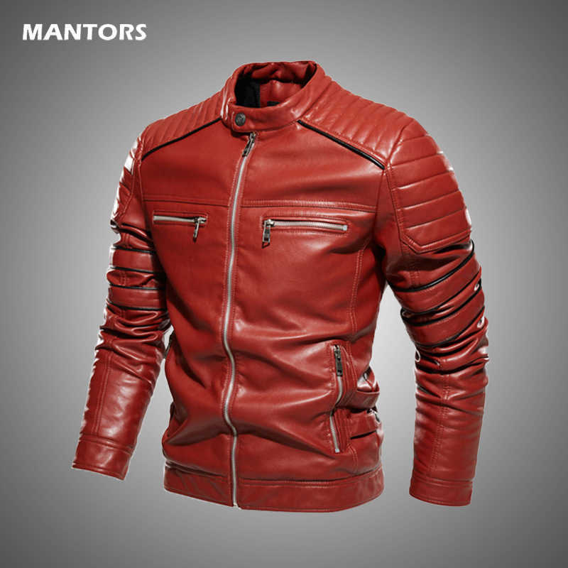 Mens Leather Motorcycle Jacket Winter PU Fleece Jacket Autumn Male Warm Bomber Jacket Casual Fitted Mens Coat Streetwear 211018, Alf2028red
Mens Leather Motorcycle Jacket Winter PU Fleece Jacket Autumn Male Warm Bomber Jacket Casual Fitted Mens Coat Streetwear 211018, Alf2028red