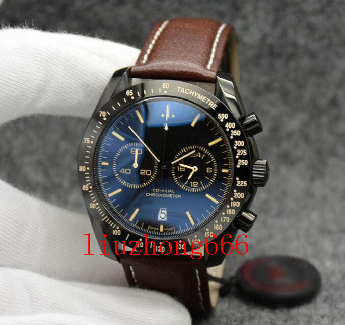 44MM Quartz Chronograph Date Mens Watches Yellow Number Markers Brown Leather Band Fixed Bezel With A Top Ring Showing Tachymeter Markings, 50m waterproof
44MM Quartz Chronograph Date Mens Watches Yellow Number Markers Brown Leather Band Fixed Bezel With A Top Ring Showing Tachymeter Markings, 50m waterproof
