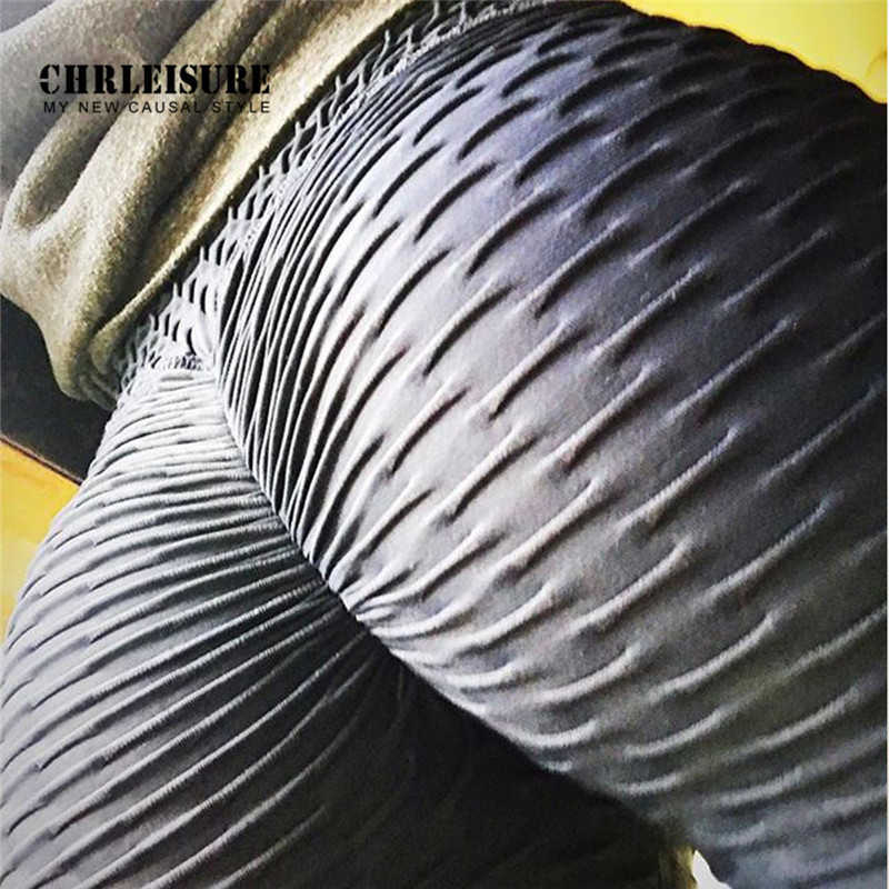 CHRLEISURE Fitness Black Leggings Women Polyester Ankle-Length Standard Fold Pants Elasticity Keep Slim Push Up Female Legging 210820