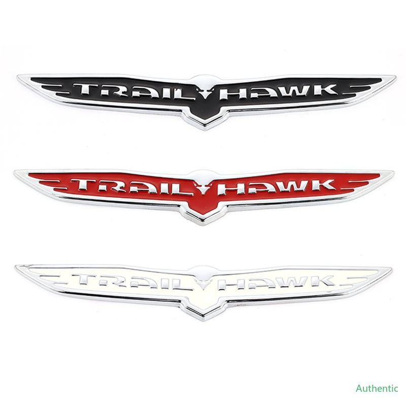 

3D Metal Trail Hawk Emblem Logo Car Rear Badge Trunk Stickers for RAM 1500 2500 3500 Jeep Grand Cherokee Dodge Challenger Decals, Small black