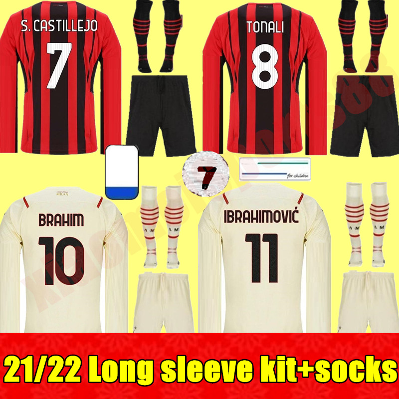AC milan Men kit Long sleeve 21 22 soccer jersey home away IBRAHIMOVIC BRAHIM BENNACER KESSIE ROMAGNOLI CALHANOGLU 2021 2022 football shirt REBIC maillot adult kits, Home+league patch
AC milan Men kit Long sleeve 21 22 soccer jersey home away IBRAHIMOVIC BRAHIM BENNACER KESSIE ROMAGNOLI CALHANOGLU 2021 2022 football shirt REBIC maillot adult kits, Home+league patch