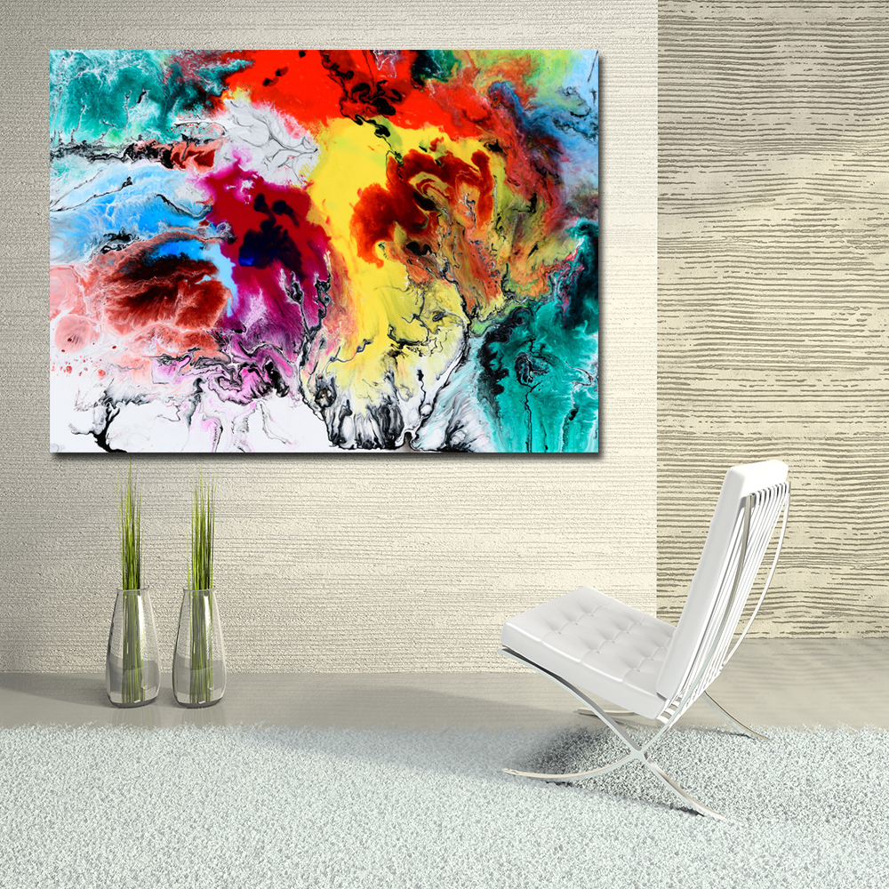 Abstract Art Painting Watercolor Wall Pictures For Living Room Home Decor Colorful Art Canvas Print Decor No Frame