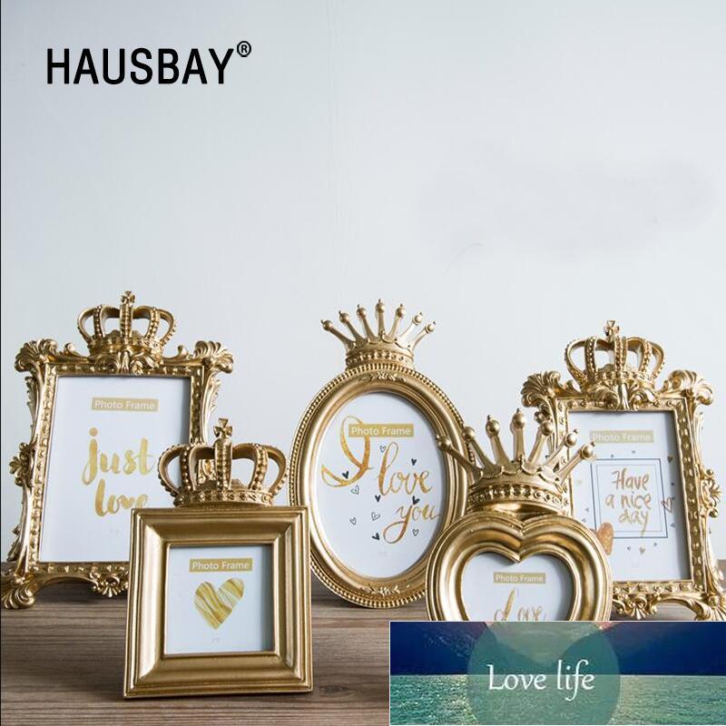 Baroque Gold Crown Decor Creative Resin Picture Desktop Photo Frame Gift Home Wedding Decoration Factory price expert design Quality Latest Style H260