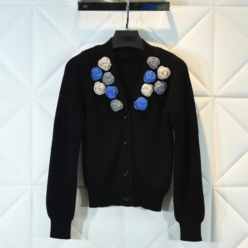 Women' Knits & Tees 2021 Early Spring Handmade Crochet Sweater 3D Flowers V-neck Temperament Short Jacket Black Knit Cardigan For Women Y97
Women' Knits & Tees 2021 Early Spring Handmade Crochet Sweater 3D Flowers V-neck Temperament Short Jacket Black Knit Cardigan For Women Y97