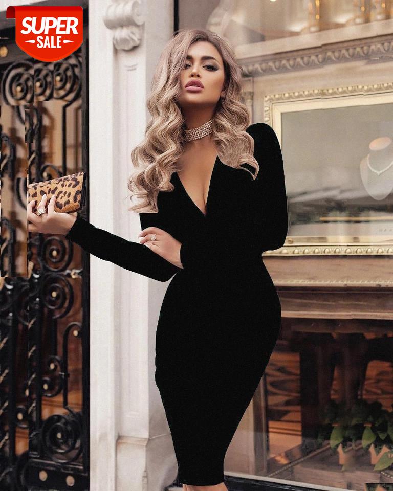 Women Summer Casual Deep V Long Sleeve Bandage Bodycon Evening Party Short Mid Dress #iL5E, Black;gray 
Women Summer Casual Deep V Long Sleeve Bandage Bodycon Evening Party Short Mid Dress #iL5E, Black;gray