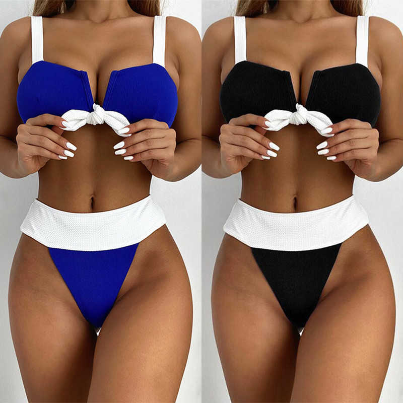 High Waist Bikini Set Summer Swimsuit Women High Cut Thong Swimwear Female Tie Knot Swimming Suit Bather Biquini 210604, Black
High Waist Bikini Set Summer Swimsuit Women High Cut Thong Swimwear Female Tie Knot Swimming Suit Bather Biquini 210604, Black