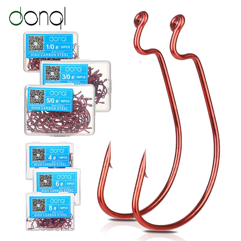 Fishing Hooks DONQL 50pcs/ Set Wide Crank Offset Carp Fishhook For Soft Worm Lure Red Silver 5/0#-1# Bass Barbed
Fishing Hooks DONQL 50pcs/ Set Wide Crank Offset Carp Fishhook For Soft Worm Lure Red Silver 5/0#-1# Bass Barbed