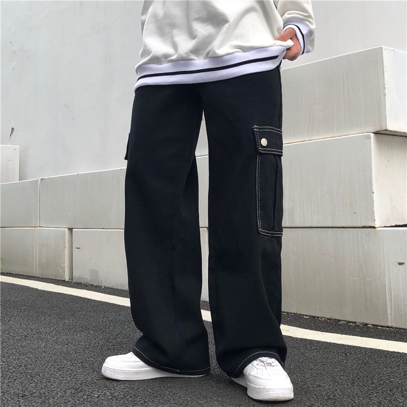 2021 New Autumn Korean Style Straight Men' Fashion Retro Casual Tooling Jeans Men Streetwear Loose Hip-hop Denim Trousers Mens 40ef, Black
2021 New Autumn Korean Style Straight Men' Fashion Retro Casual Tooling Jeans Men Streetwear Loose Hip-hop Denim Trousers Mens 40ef, Black