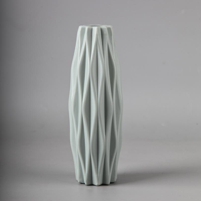 Vases Creative Plastic Vase Nordic Color Camellia Ornaments Dry Flower Wet Imitation Glaze Living Room Decoration