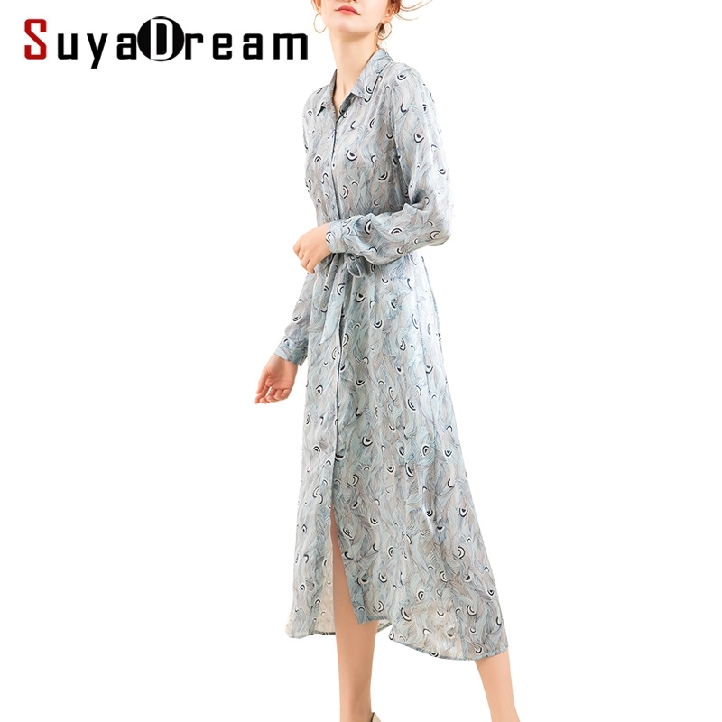 SuyaDream Woman Sash Maxi Dress 100%Silk Elegant Long Sleeves Print T Shirt Dress Women Summer Silk Dresses Vestidos 210603
SuyaDream Woman Sash Maxi Dress 100%Silk Elegant Long Sleeves Print T Shirt Dress Women Summer Silk Dresses Vestidos 210603