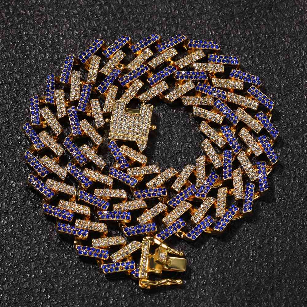 Hip Hop 15MM Bling Iced Out Crystal Cuban Prong Chain Rhinestone Zircon Men's Necklaces for Men Jewelry 16/18/20/24/30 In, Silver
Hip Hop 15MM Bling Iced Out Crystal Cuban Prong Chain Rhinestone Zircon Men's Necklaces for Men Jewelry 16/18/20/24/30 In, Silver
