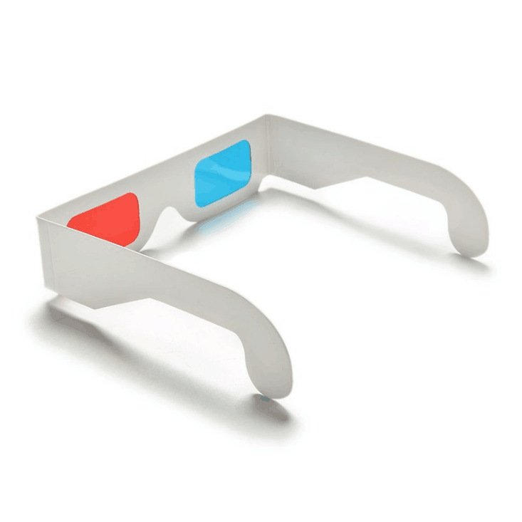3D Paper Glasses Red & Blue Cyan Paper Card Universal Anaglyph Offers a Sense of Reality Movie DVD