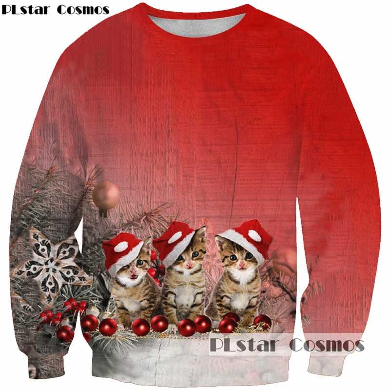 PLstar Cosmos Women/Men Sweatshirts Christmas hat Hip Hop 3d Print Harajuku Jumper Pullovers Couple Clothing Hoodies S-5XL 211116