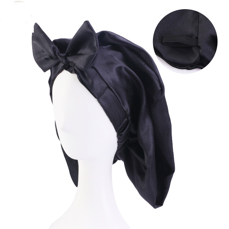 Beanie/Skl Caps Hats & Hats, Scarves Gloves Fashion Aessories Satin Women Hair Care Bonnet Elastic Long Sock Sleep Cap Silk Turban Night Hat