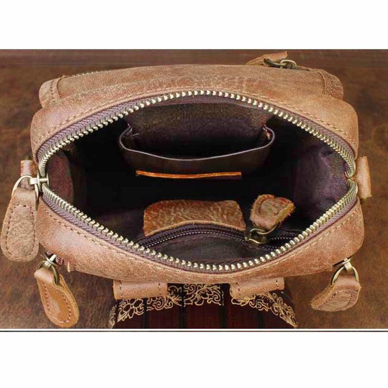 Retro Shoulder AETOO Men's First Layer Waist Bag Outdoor Leisure Pockets Multi-function Leather Small