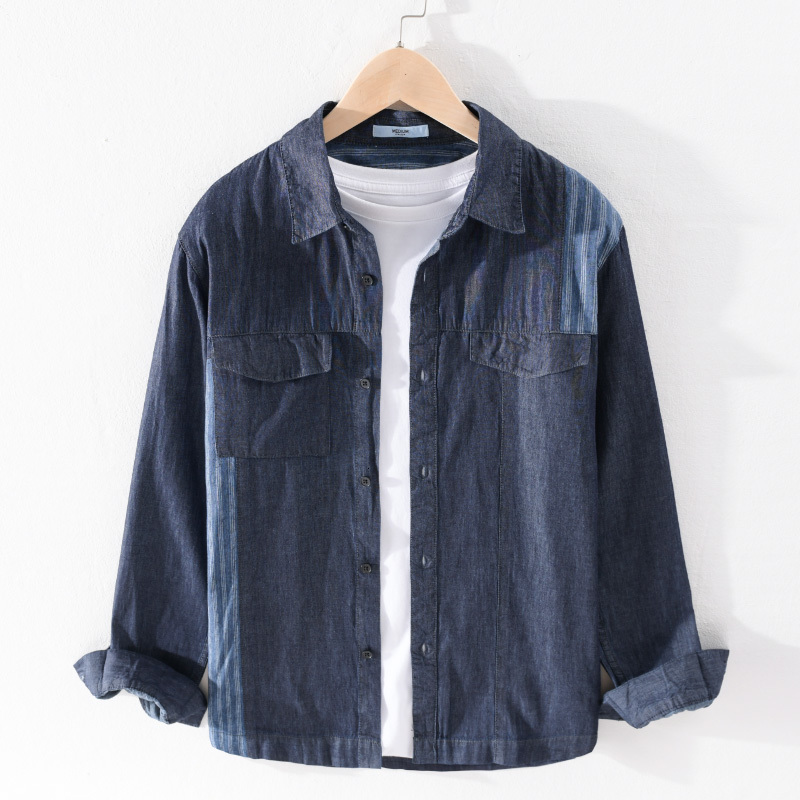 2021 New Italy Brand Autumn Long-sleeved Mens Denim Casual Blue Shirts Fashion Trendy Shirt for Men Comfortable Solid Chemise Gdru, Dark blue
2021 New Italy Brand Autumn Long-sleeved Mens Denim Casual Blue Shirts Fashion Trendy Shirt for Men Comfortable Solid Chemise Gdru, Dark blue