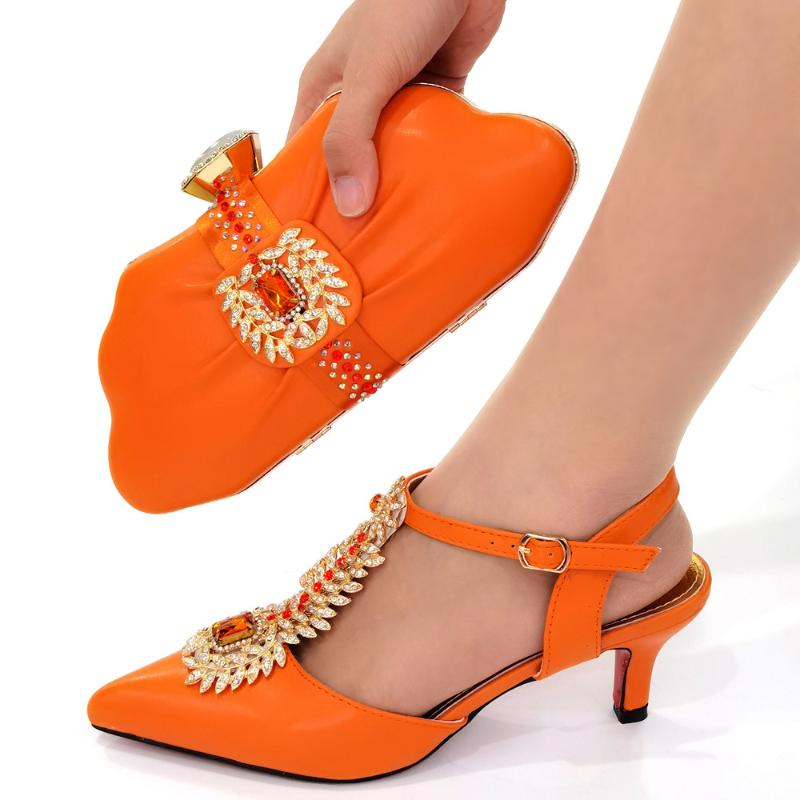 Dress Shoes Doershow Orange And Bag Set For Women Summer African Style Italian Party Custom Products! HJB1-21, Clear
Dress Shoes Doershow Orange And Bag Set For Women Summer African Style Italian Party Custom Products! HJB1-21, Clear