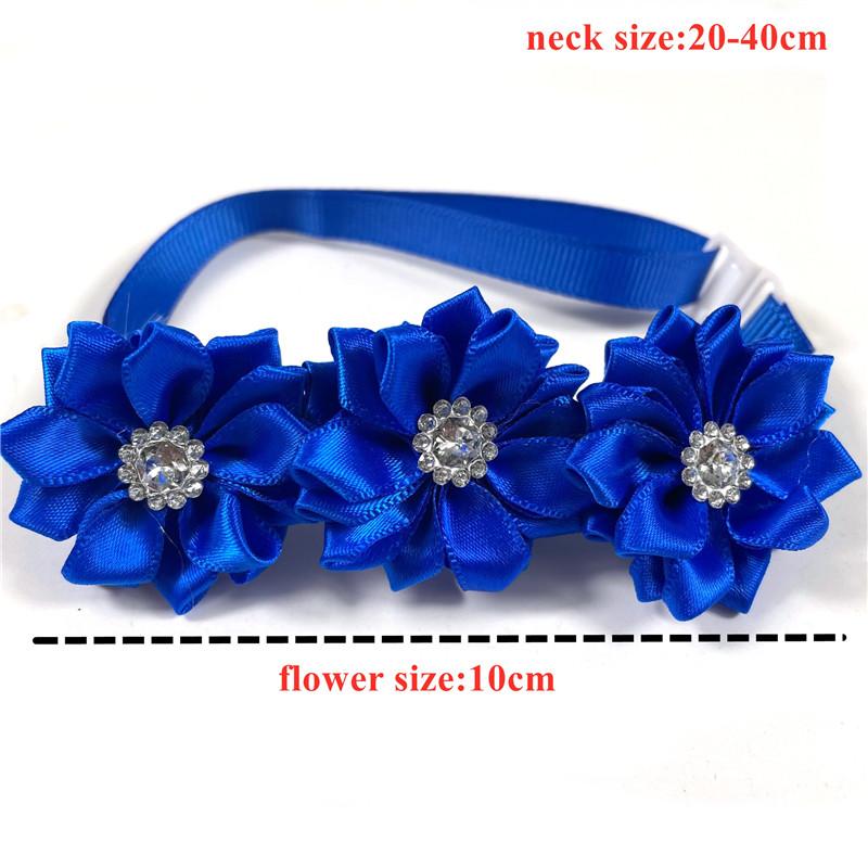50/100pcs Pet Dog Bow Ties Flowers Collar with Shiny Rhinestones Bright Color Small Middle Neckties Pet Supplies Dog Accessories