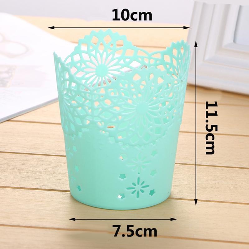 Hollow Flower Brush Storage Pen Pencil Pot Holder Container Desk Organizer Office Desk Decoration Gift 7 Colors7902723