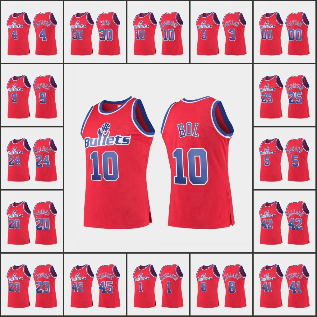 Washington's Bullets's Men Michael Jor dan Manute Bol Gilbert Arenas Juwan Howard Phil Chenier Bobby Dandridge Custom Red Throwback Jersey, Black
Washington's Bullets's Men Michael Jor dan Manute Bol Gilbert Arenas Juwan Howard Phil Chenier Bobby Dandridge Custom Red Throwback Jersey, Black