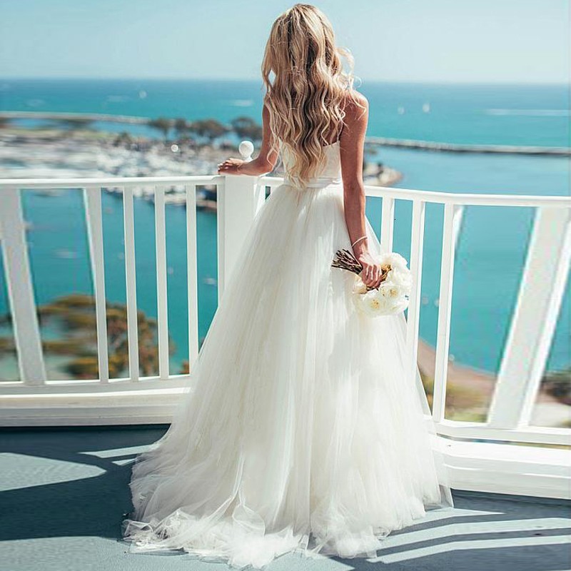 2021 New Hot Boho Simple Tulle Summer Bride Beach Wedding Gowns Elegant Long Robe De Mariee Xbo7, Ivory 
2021 New Hot Boho Simple Tulle Summer Bride Beach Wedding Gowns Elegant Long Robe De Mariee Xbo7, Ivory