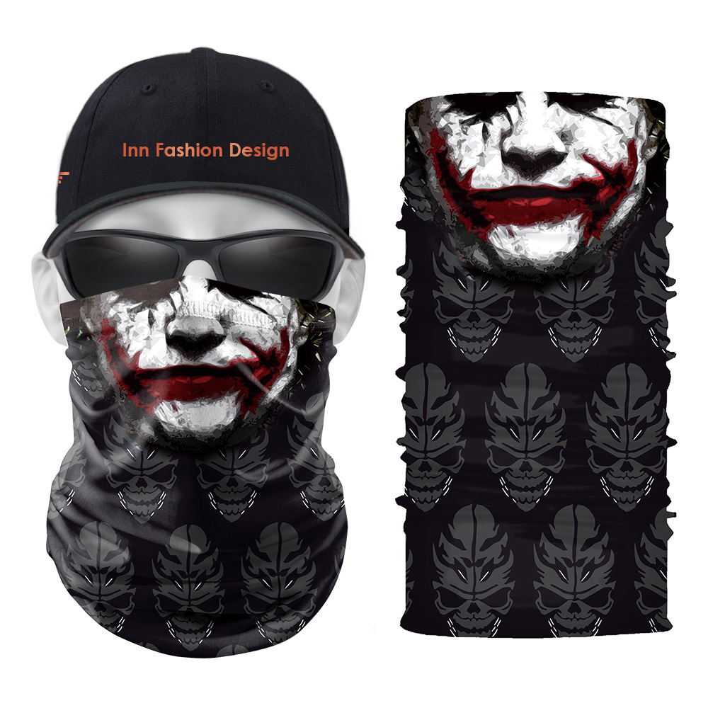 Clown Pattern Printed Magic Scarf 5 Pieces Per Package High Quality Comfortable Fashion Riding Sunscreen Seamless Wweat Absorption High Elasticity