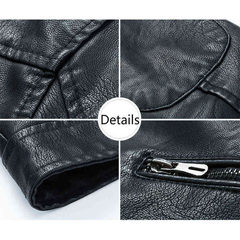 Mens Fashion Leather Jacket Slim Fit Stand Collar PU Jacket Male Anti-wind Motorcycle Lapel Diagonal Zipper Jackets Men 5XL 211106