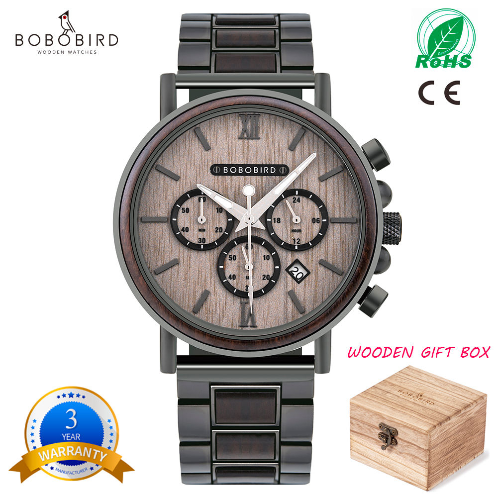 BOBO BIRD Luxury Stainless Steel Wood Watch Men Stylish Timepieces Chronograph Waterproof Watches Valentine Days Gifts for Himg, Gt050-2
BOBO BIRD Luxury Stainless Steel Wood Watch Men Stylish Timepieces Chronograph Waterproof Watches Valentine Days Gifts for Himg, Gt050-2