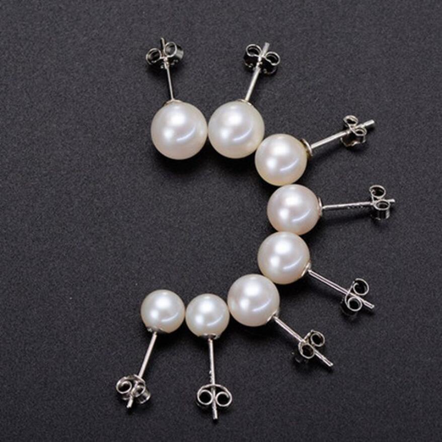 Silver Pearls stud Earrings 925 Sterling 6/8/10mm titanium Steel Pearl Ball Screw woman Simple beauty screw-back for women
Silver Pearls stud Earrings 925 Sterling 6/8/10mm titanium Steel Pearl Ball Screw woman Simple beauty screw-back for women