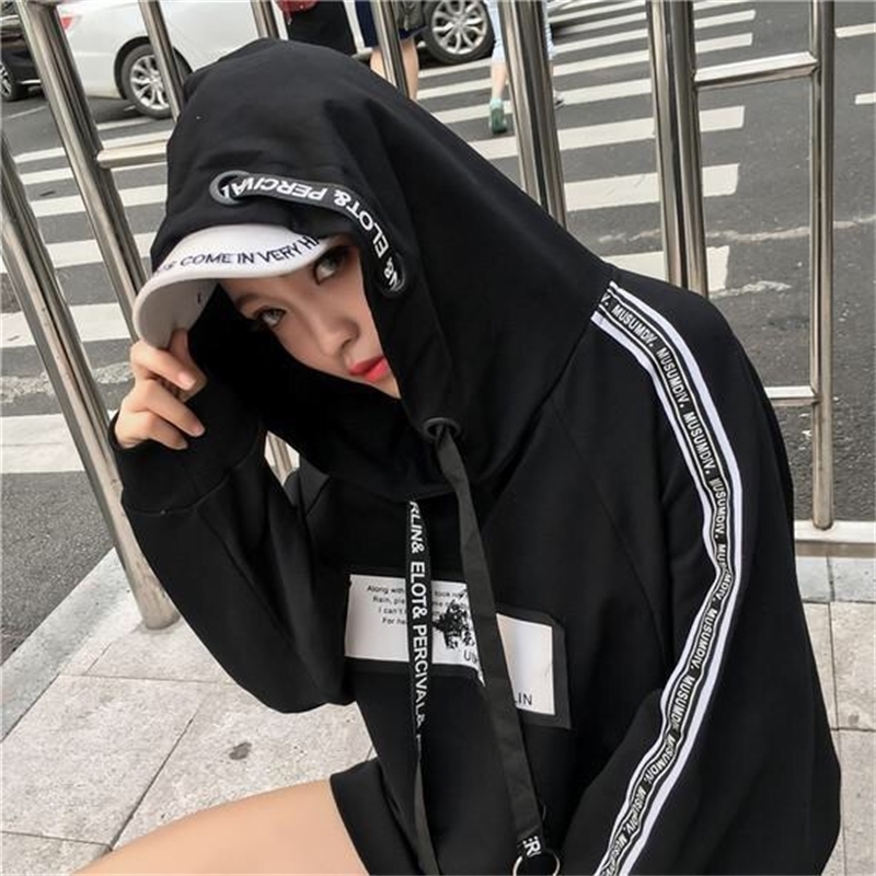 harajuku Women Hoodies casual Sweatshirts bangtan boys korean Hoodie pullover black sweatshirt fall Clothes plus size woman 201112