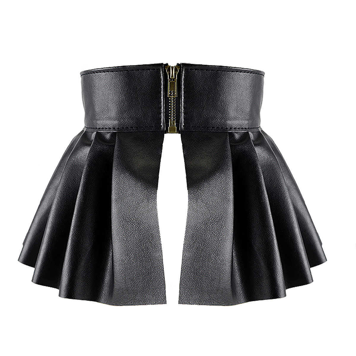 Womens Ladies Sexy Skirts Faux Leather Pleated Split Embellished Studded A-Line Mini Skirt for Parties Clubwear 210619