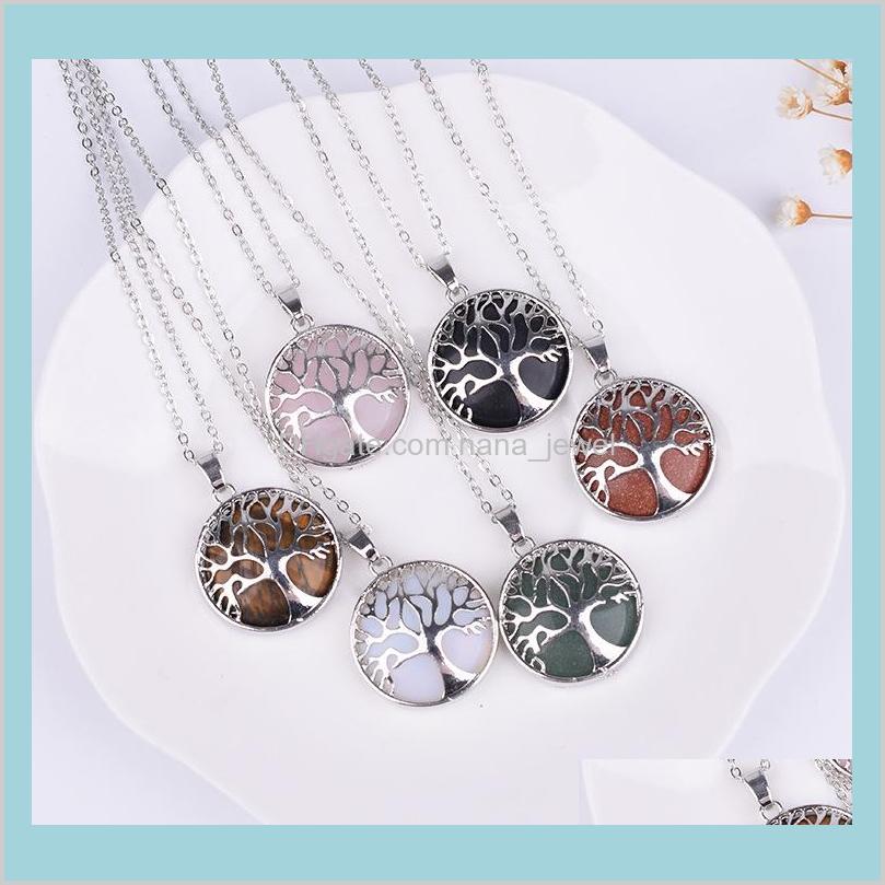 Natural Stone Necklace Hollow Tree Of Life Pink Tinger'S Eye Gemstone Charms Necklace Rose Quartz Druzy Jewelry Women Yu06X Dsm1O, Silver
Natural Stone Necklace Hollow Tree Of Life Pink Tinger'S Eye Gemstone Charms Necklace Rose Quartz Druzy Jewelry Women Yu06X Dsm1O, Silver