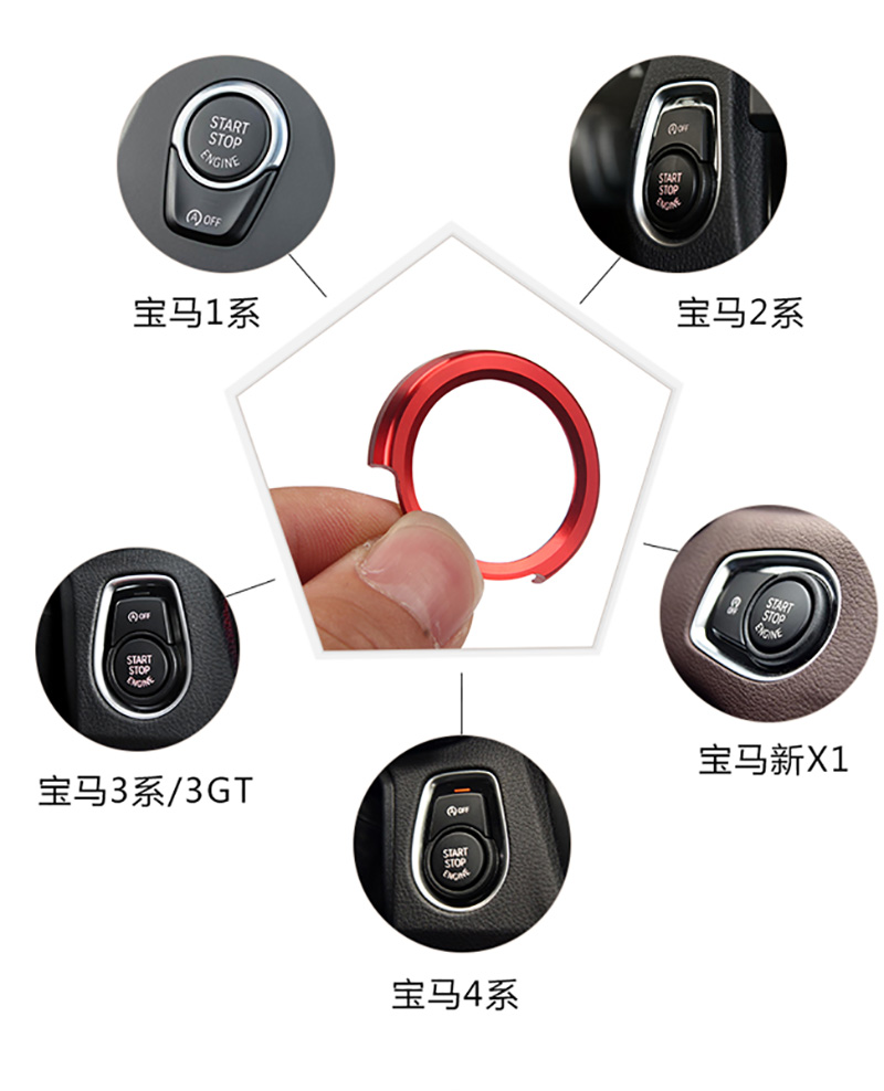Update Start Engine Decorative Ring Switch Button Stickers For 1 2 3 4 Series X1 E90 E92 E93 Auto Interior Accessories