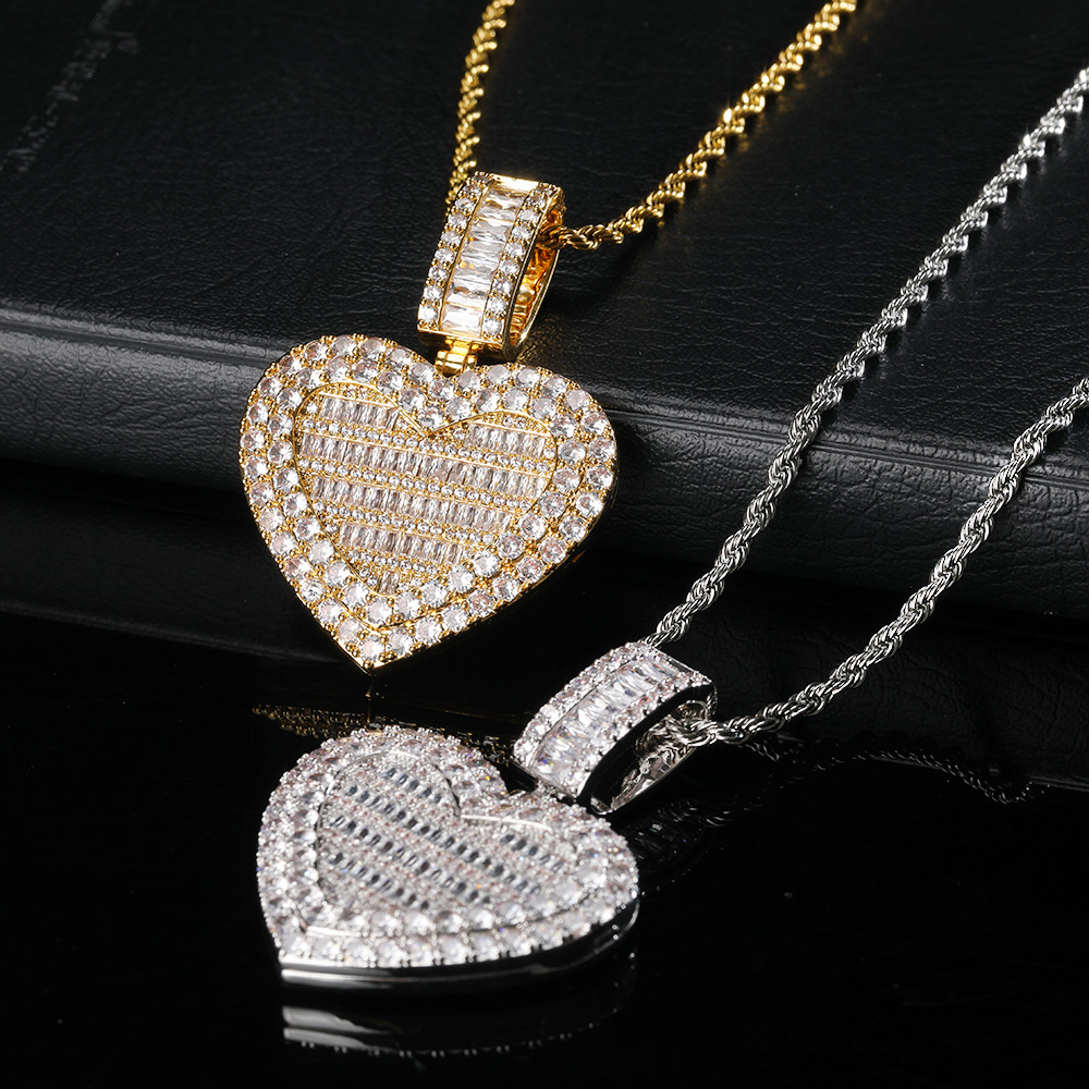 Customize Memorial Photo Frame Medal Pendant Necklace Heart Shape Can be opened Men Women Lover Gift Couple Pendants