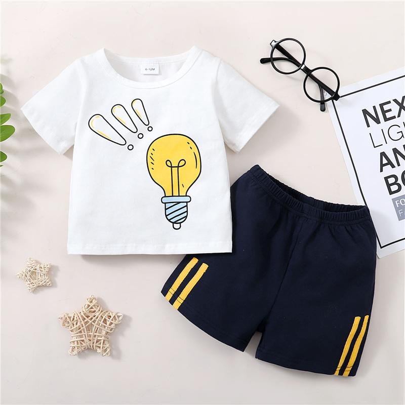 Clothing Sets 2Pcs Toddler Summer Outfit Cartoon Bulb Short Sleeves T-Shirt + Elastic Waist Shorts For Girls 6 Months To 3 Years, White
Clothing Sets 2Pcs Toddler Summer Outfit Cartoon Bulb Short Sleeves T-Shirt + Elastic Waist Shorts For Girls 6 Months To 3 Years, White