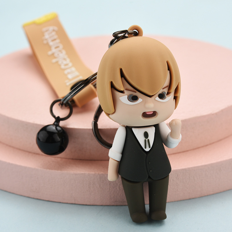 Cartoon Japanese Anime Detective Conan Character Keychain Environmental Rubber Key Charm Persona 5 For Anime Keyfob